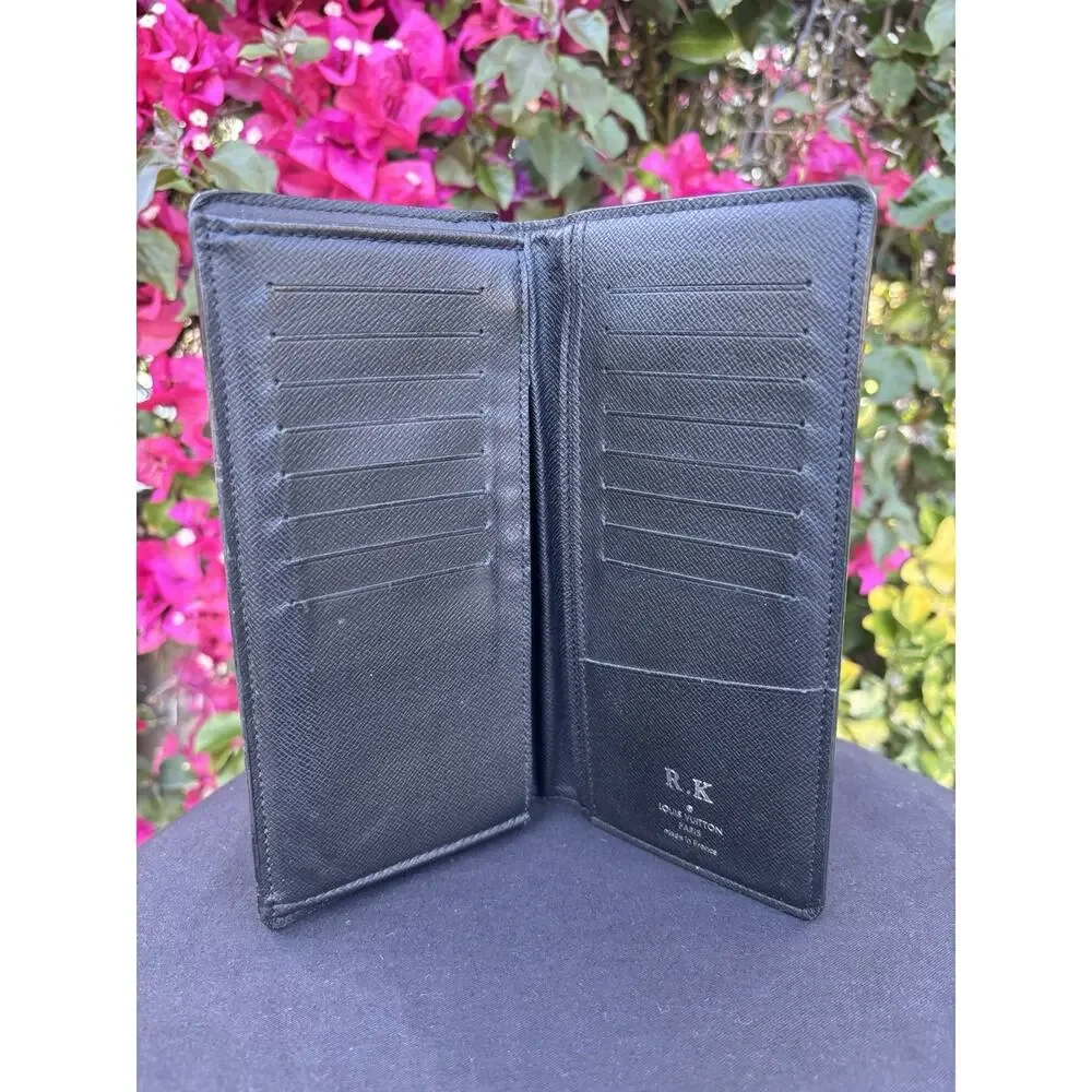 Louis Vuitton Monogram Eclipse Brazza Long Bifold Wallet Black